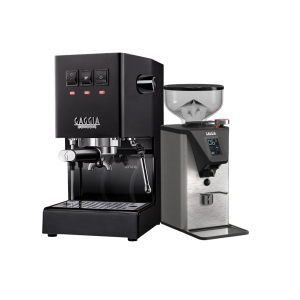 Gaggia Classic E24 Thunder Black & Gaggia MDF 55 Grinder - Bundle with Bonus 1kg Coffee