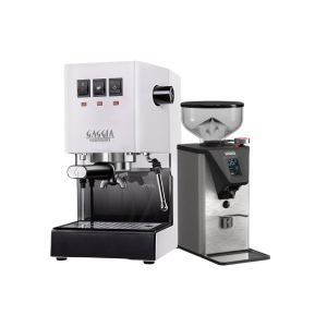 Gaggia Classic E24 Polar White & Gaggia MDF 55 Grinder - Bundle with Bonus 1kg Coffee