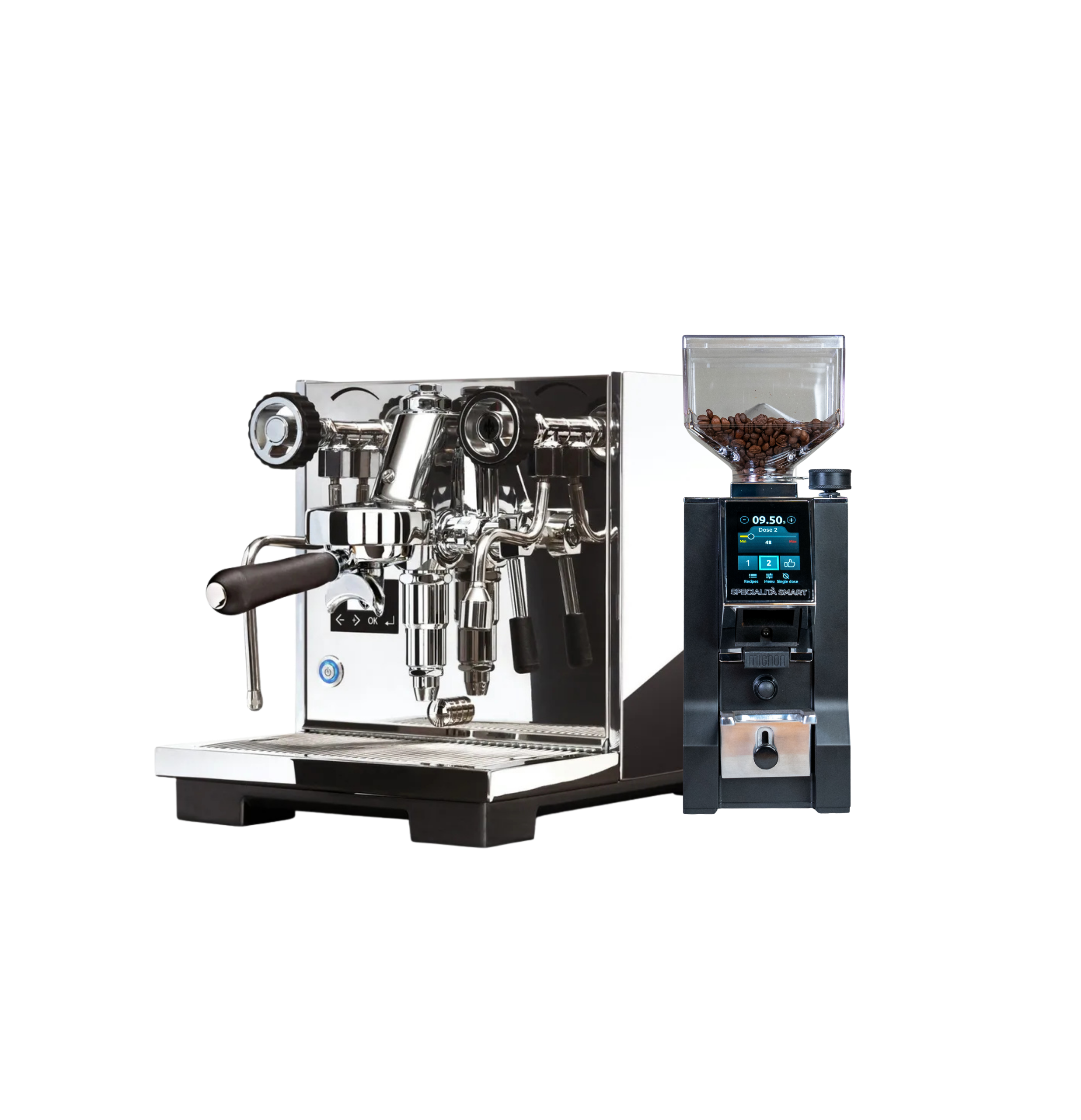 Eureka Costanza R Chrome Coffee Machine & Eureka Specialita Smart Black - Bundle with Bonus 1kg Coffee